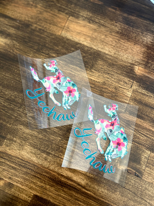 Floral Bronc Stickers
