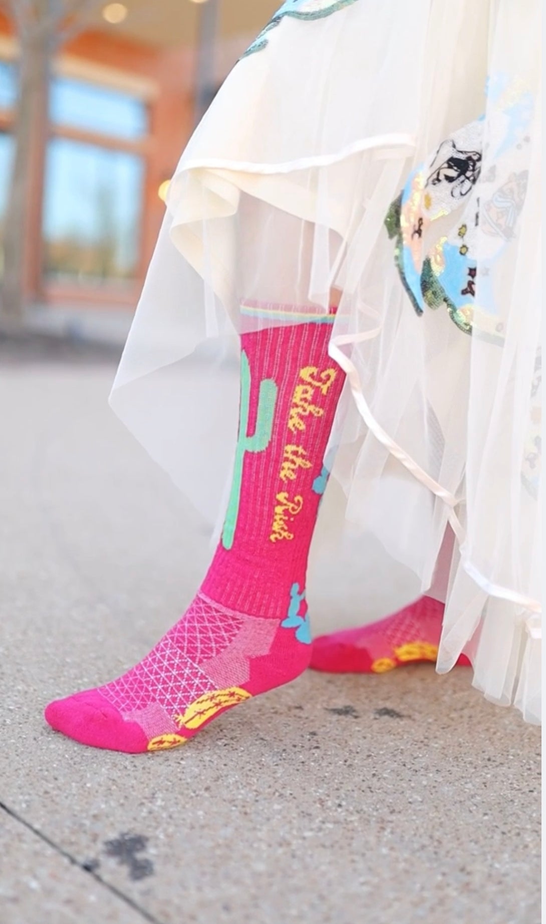 Western Boot Socks || Take the Risk Hot Pink