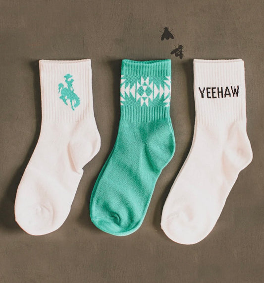 Western Socks || Turquoise