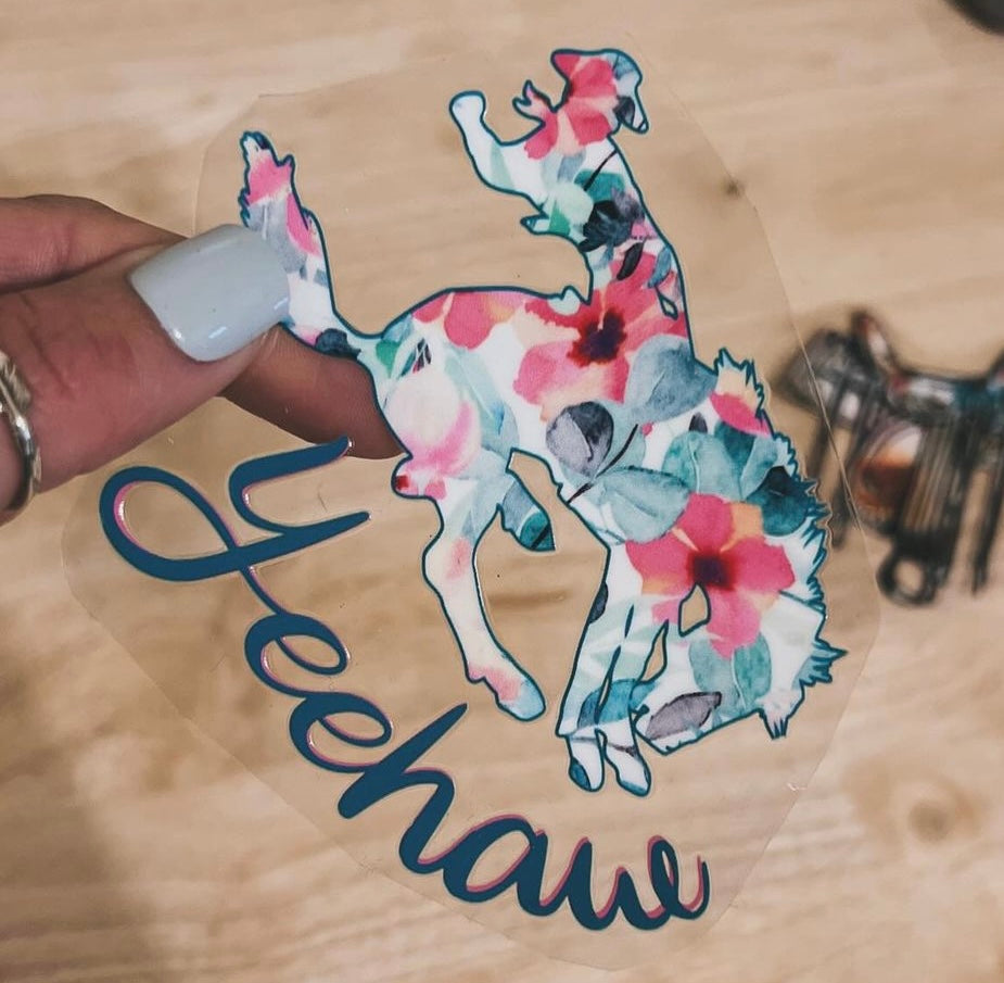 Floral Bronc Stickers