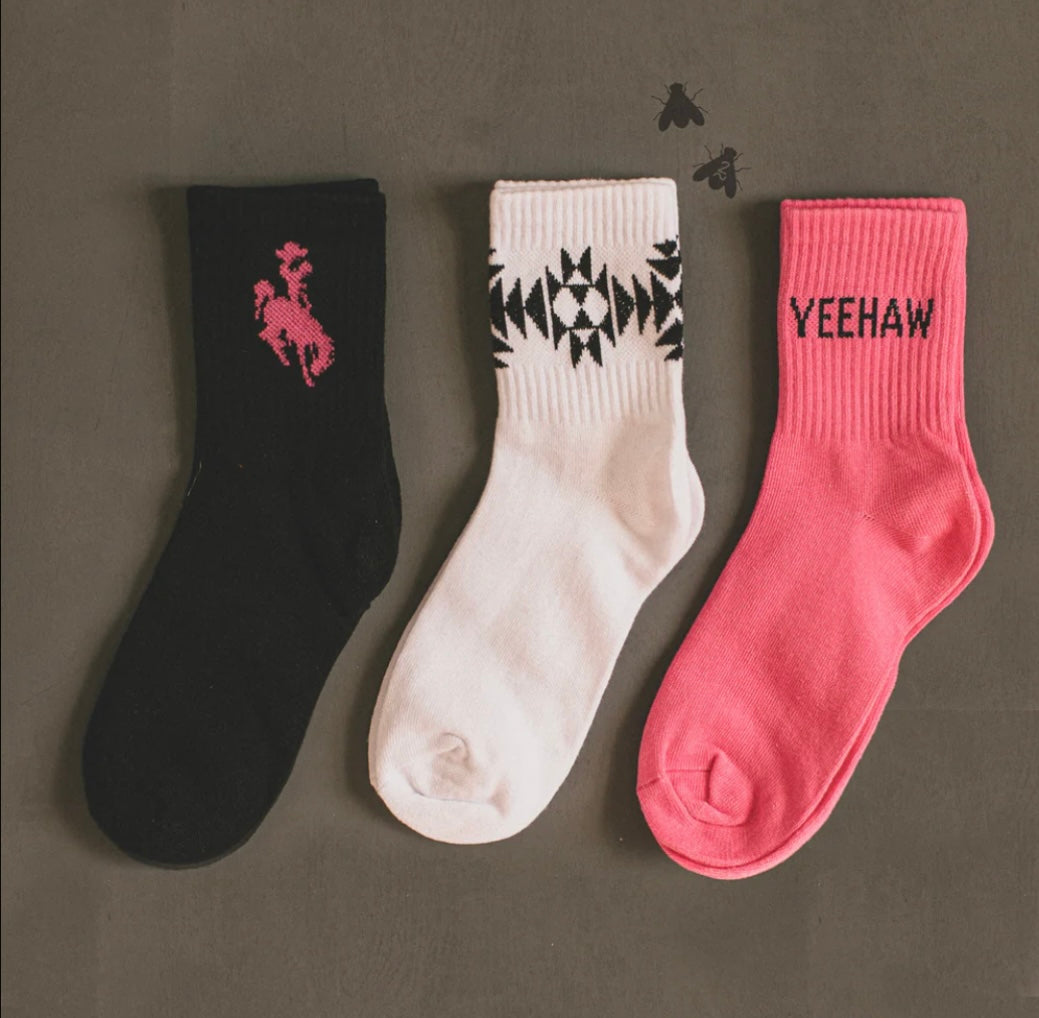 Western Socks || Pink